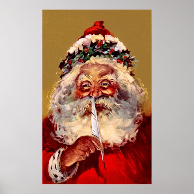 Santa med Feather Poster (Framsidan)