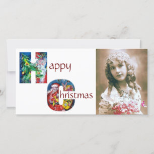 SANTA MED GIFTS OCH JULGRAN MONOGRAM JULKORT