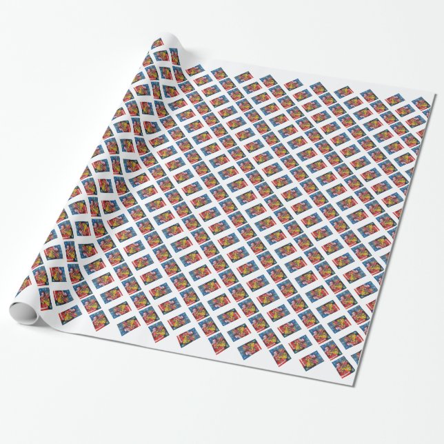 SANTA MED GIFTS PRESENTPAPPER (Utrullad)