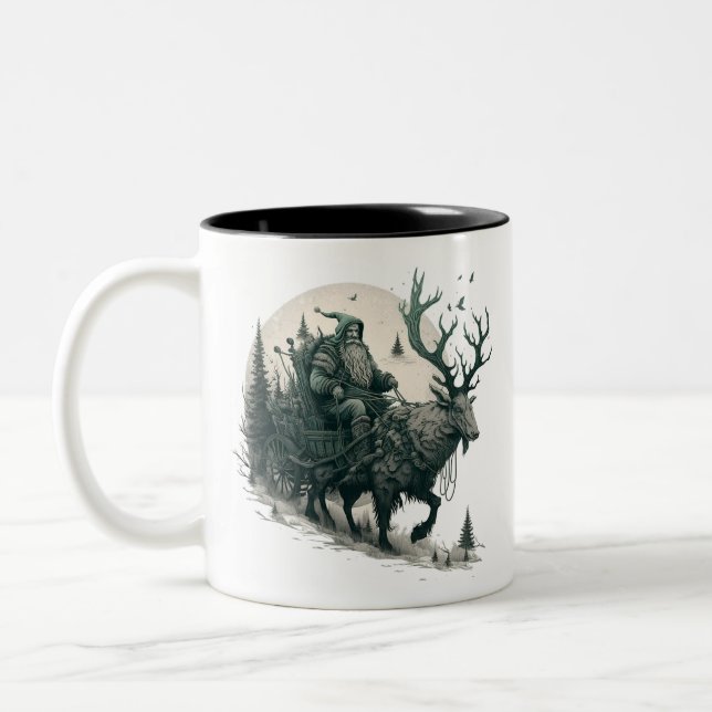 Santa med Irish Elk Två-Tonad Mugg (Vänster)