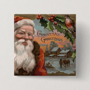Santa med järneken, byplats knapp