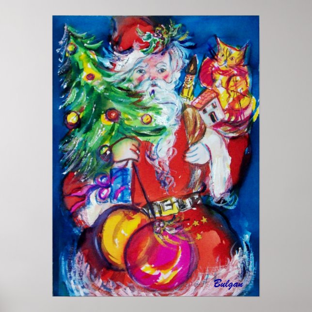 SANTA MED JULGRAN OCH GIFTS POSTER (Framsidan)