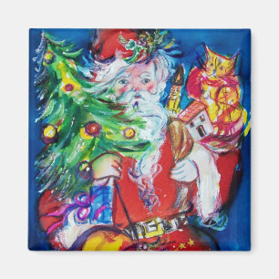 SANTA MED JULGRANEN OCH GÅVOR MAGNET