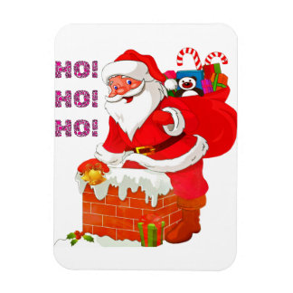 SANTA MED JULKLAPP! HO! HO! MAGNET