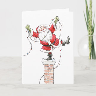 Santa med julljuskortet kort