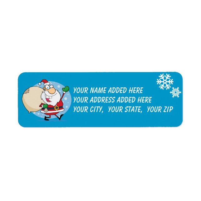 Santa med Leksak Returetiketter Bag Returadress Etikett (Framsidan)
