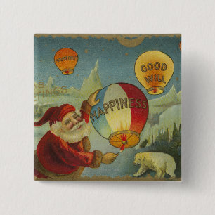 Santa med lyckan Baloon Knapp