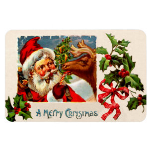 Santa med Reindeer Magnet