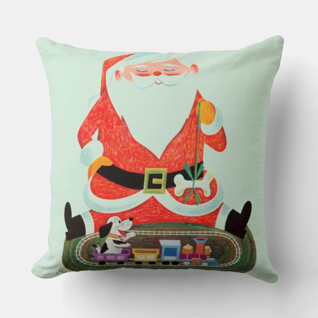 Santa med tåg kudde (Framsida)