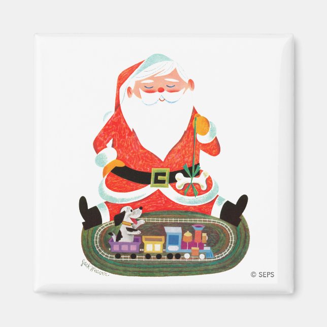 Santa med Tåg Magnet (Framsidan)