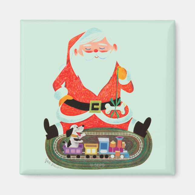 Santa med Tåg Magnet (Framsidan)