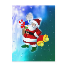 Santa med tennisracqueten och klockor
