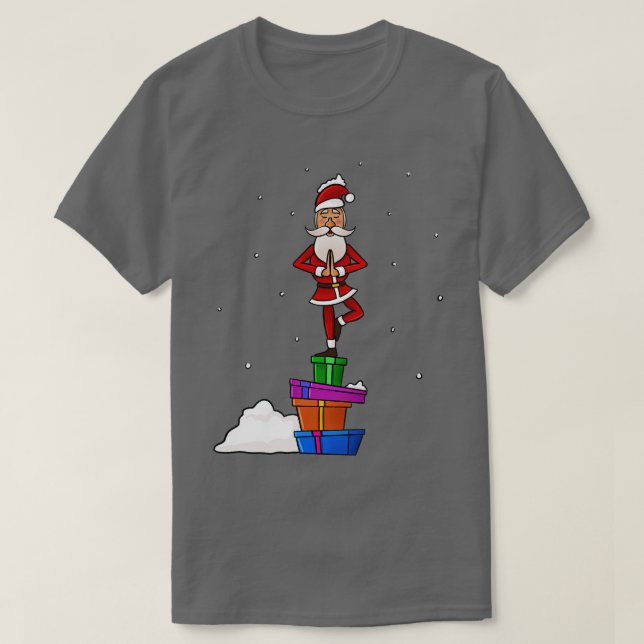 Santa Meditating One Leg T Shirt (Design framsida)