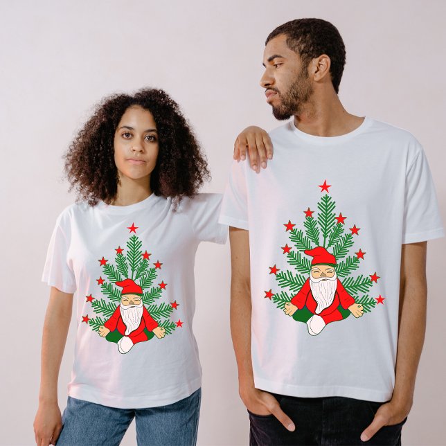 Santa Meditting under Julgran T Shirt (Skapare uppladdad)