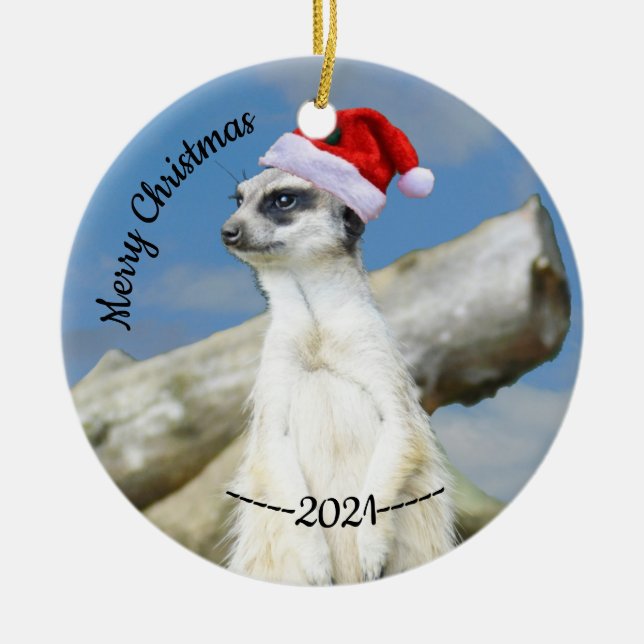 Santa Meerkat God jul jul Ornament (Framsidan)