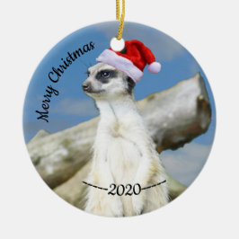Santa Meerkat God jul Julgransprydnad Keramik