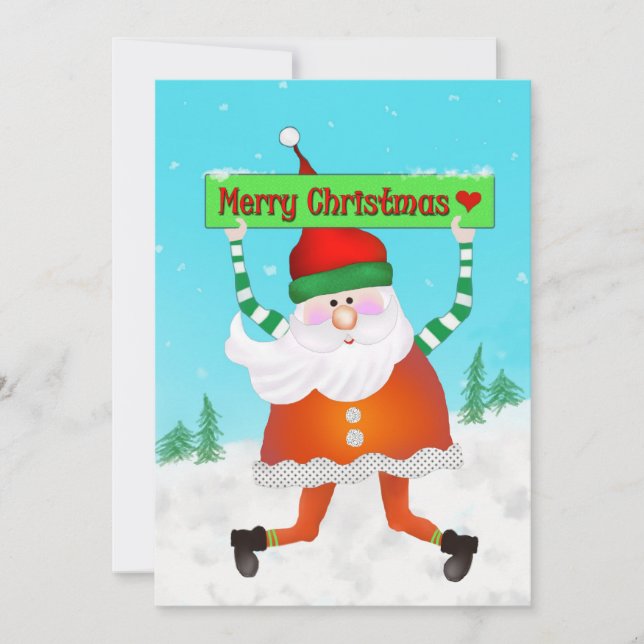 Santa merry julkort (Framsida)