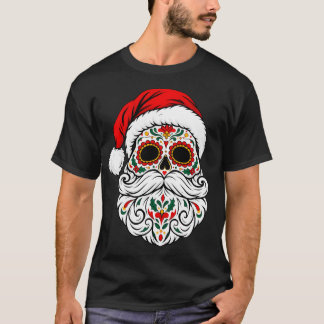 Santa Mexico Calavera Jul Socker Skalle  T Shirt