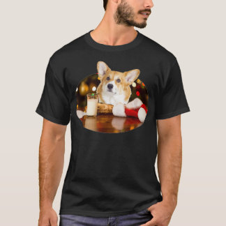 Santa Milk n Cookies Dog Corgi  T Shirt