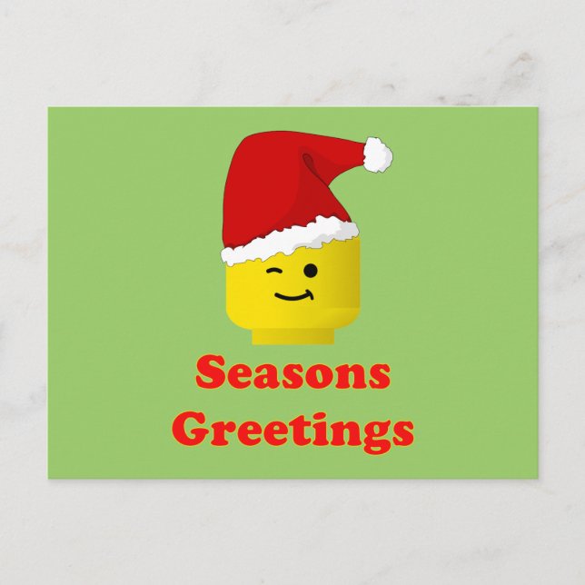 Santa Minifig Säsonhälsningar Helg Vykort (Framsida)