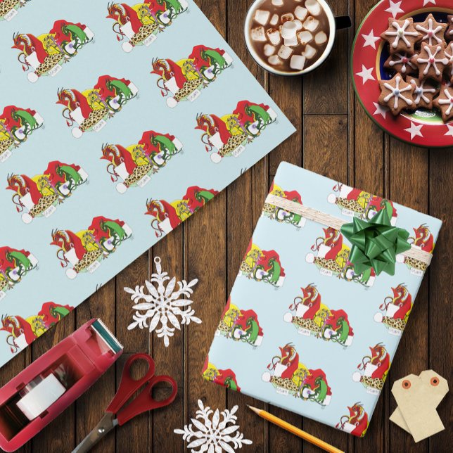 Santa Mjölk Cookies Dragons Presentpapper (Skapare uppladdad)