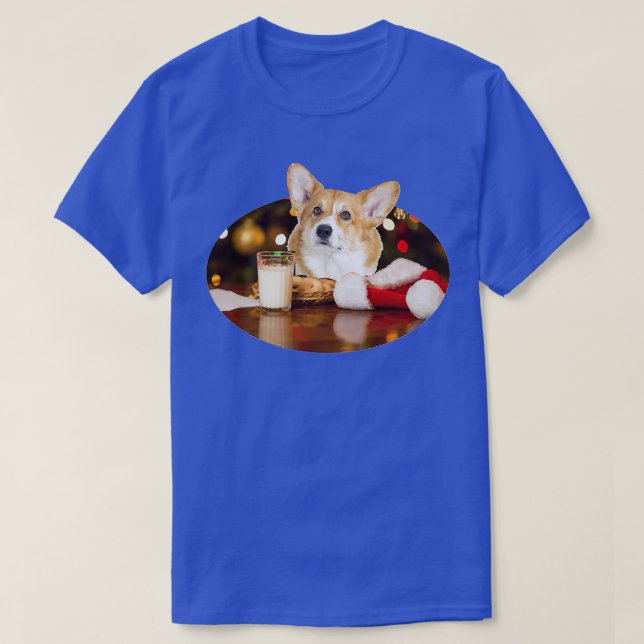 Santa Mjölk N Cookies Hund Corgi1218 T Shirt (Design framsida)