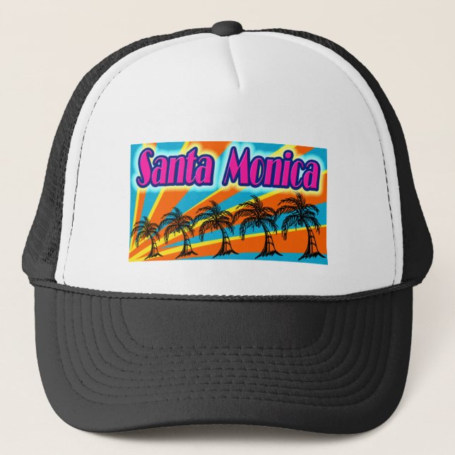 Santa Monica 5 Handflatan Träd Hat Truckerkeps (Framsida)