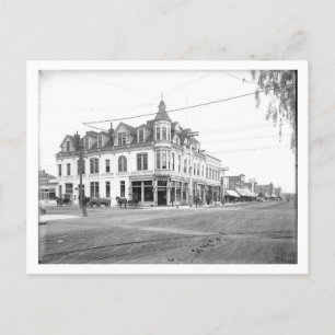 Santa Monica, Bank Byggnad, Vintage Stil Vykort