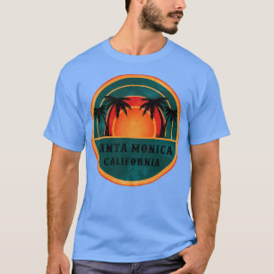 Santa Monica Beach California Beach Retro Sunset T Shirt