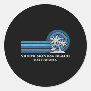 Santa Monica Beach California Family Summer Vacati Runt Klistermärke