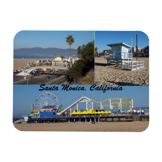 Santa Monica Beach California Magnet (Horisontell)
