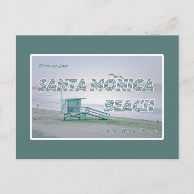 Santa Monica Beach, Kaliforniens vykort (Framsida)