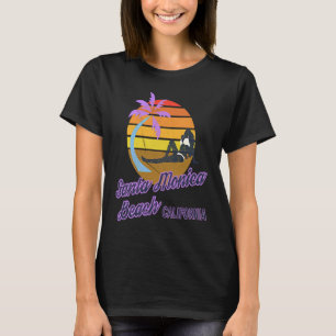 Santa Monica Beach LA California Surfa Backpackagi T Shirt