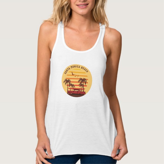 Santa Monica Beach Linne Med Racerback (Framsida)