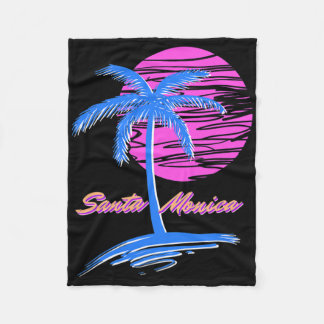 Santa Monica Beach Outrun 80s Aesthetic Vaporwave Fleecefilt