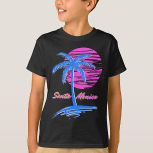 Santa Monica Beach Outrun 80s Aesthetic Vaporwave T Shirt
