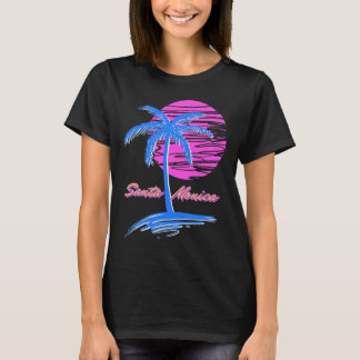 Santa Monica Beach Outrun 80s Aesthetic Vaporwave T Shirt
