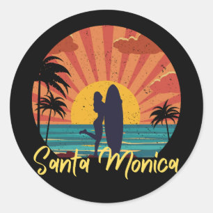 Santa Monica Beach Runt Klistermärke