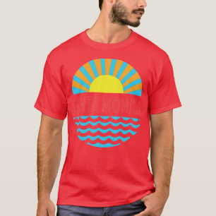 Santa Monica Beach Sol och Vågar T Shirt