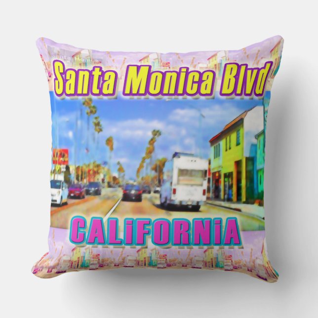 "Santa Monica Blvd 1" Kudde (Framsida)
