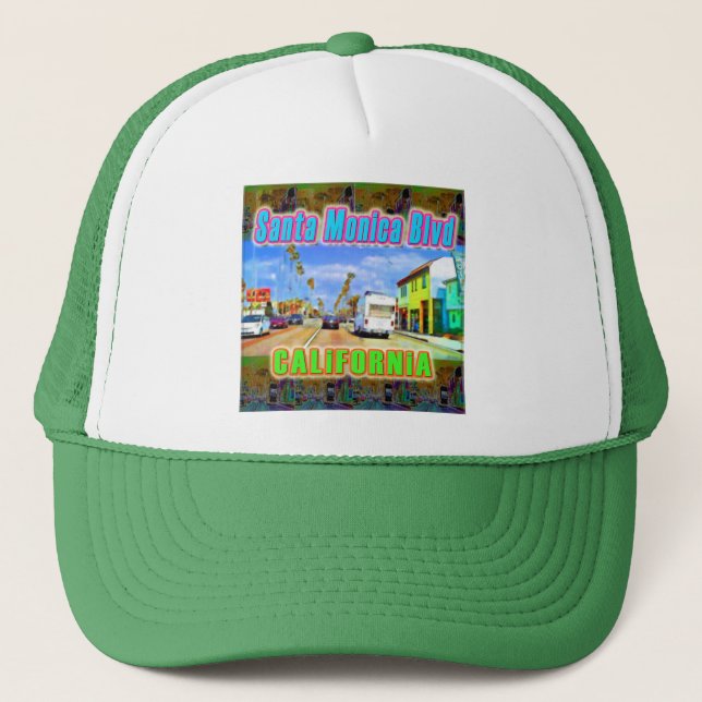 "Santa Monica Blvd 2" Hatt Truckerkeps (Framsida)