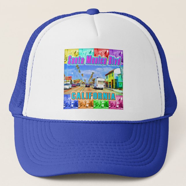 "Santa Monica Blvd 3"-hatt Truckerkeps (Framsida)