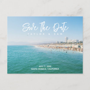 Santa Monica Bröllop spara datum vycard Vykort