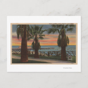 Santa Monica, CA - Yacht Harbour och Sunset View Vykort