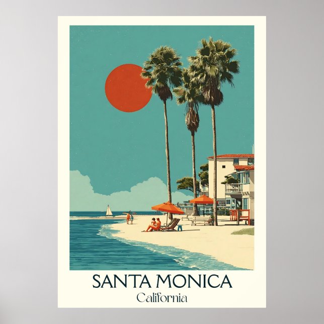 Santa Monica California Art Print | Iconic Beach Poster (Framsidan)