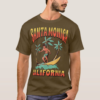 Santa Monica California Beach Surfa Summer Vacatio T Shirt