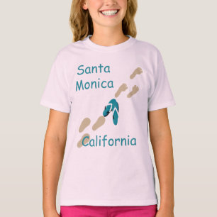 Santa Monica California Flinflip flops Girls T Tee
