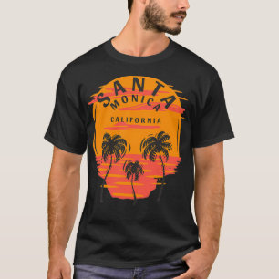 Santa Monica California Handflatan Träd Sunset Sku T Shirt