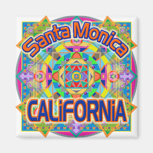 Santa Monica CALIFORNIA Lycklig Magnet