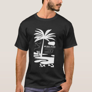 Santa Monica California Minimalist Beach Scene Sur T Shirt